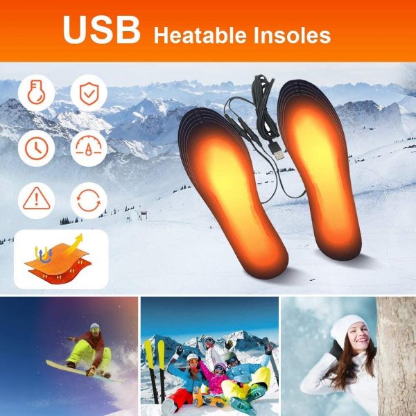Електрически отопляеми стелки, Cardinella, USB, Размер М 35-39, Черни - Image 4